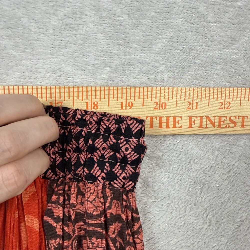 Ana & Kate Maxi Skirt M Orange Pink Patchwork Peasant Festival Hippie Boho Y2K - Picture 10 of 11